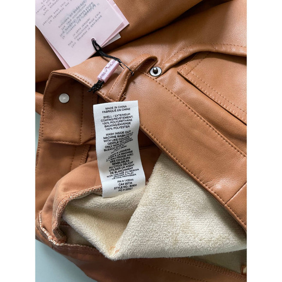 Avec Les Filles Straight Leg Faux Leather Pants in Biscotti Size M - Picture 6 of 9